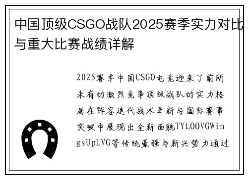 中国顶级CSGO战队2025赛季实力对比与重大比赛战绩详解